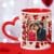 Personalized heart handle photo mug with couple picture