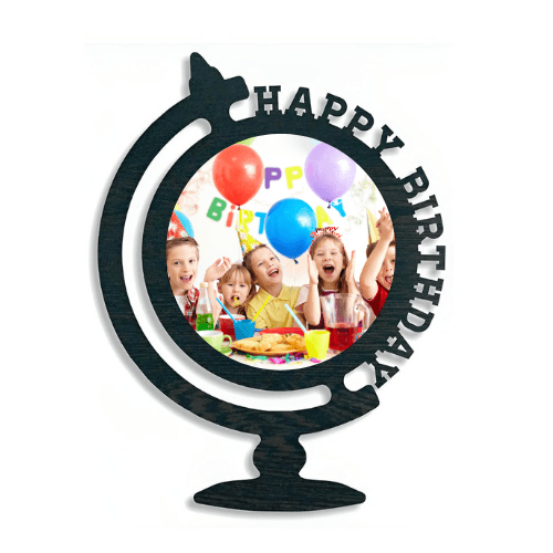 Happy Birthday MDF Photo Frame, Round, Black (12 * 9 inch)