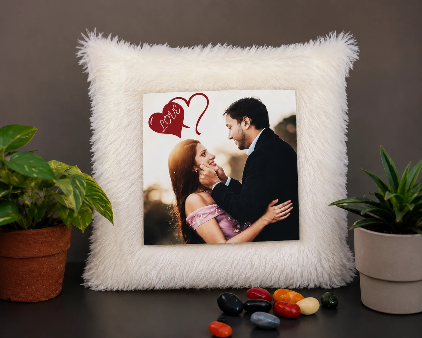 custom led cushion with photo for couples gift