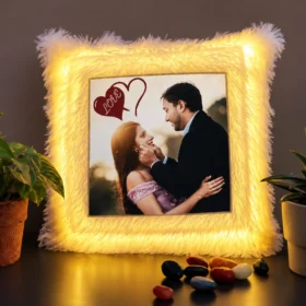 personalized led cushion with photo for couples gift