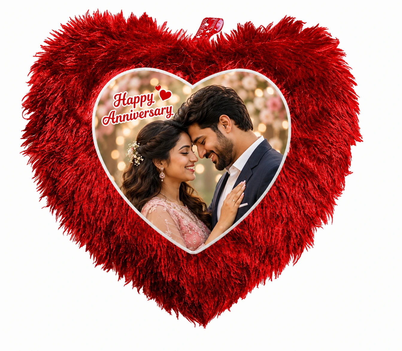 Personalized Heart Shape Cushion with Photo - Image 2