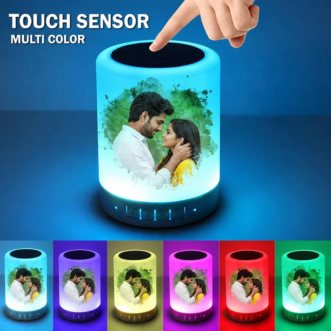 Custom Bluetooth Speaker with Personalized Photo and RGB LED Lamp