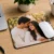 Custom Mouse Pad with Photo on office desk beside laptop and wireless mouse