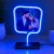 Custom Square LED Photo Lamp featuring a personalized couple photo with a blue neon acrylic design.