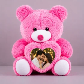 Personalized Pink Teddy Bear with Photo Frame