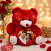 Personalized Red Teddy Bear with Photo Frame