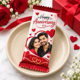 Personalized chocolate with couple photo for anniversary